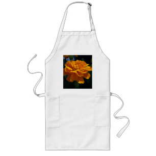 Bright Orange Marigold Long Apron