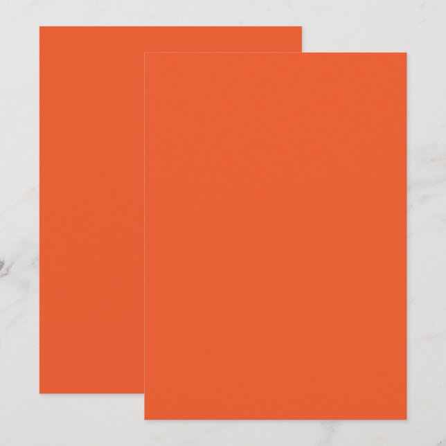 Bright Orange Minimalist Solid Background Announcement (Front/Back)