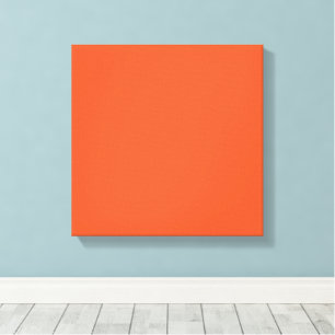 Bright Orange Minimalist Solid Background Canvas Print