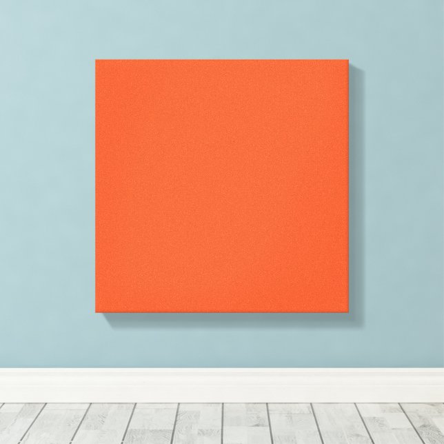 Bright Orange Minimalist Solid Background Canvas Print (Insitu(Wood Floor))