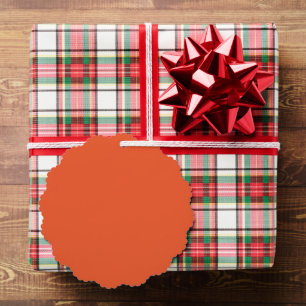 Bright Orange Minimalist Solid Background Ornament Card