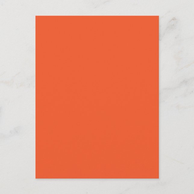 Bright Orange Minimalist Solid Background Postcard (Front)