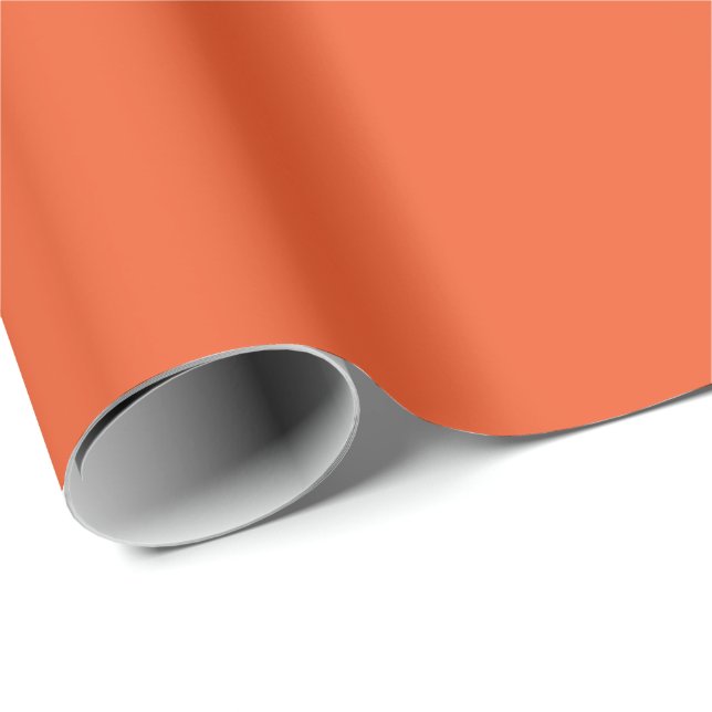 Bright Orange Minimalist Solid Background Wrapping Paper (Roll Corner)