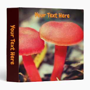 Bright Orange Mushrooms Nature Personalized Binder