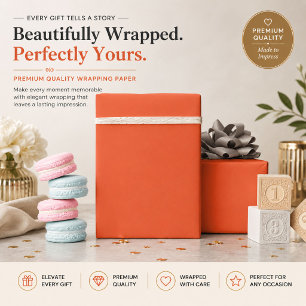 Bright Orange Personalized Wrapping Paper