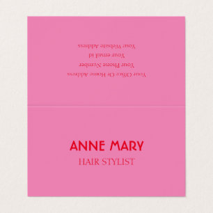 Bright Orange Pink Modern Bold Salon Hair Stylist Business Card