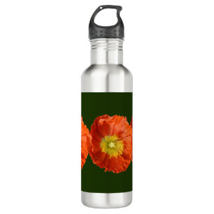 Bright Orange Poppy Flower 710 Ml Water Bottle