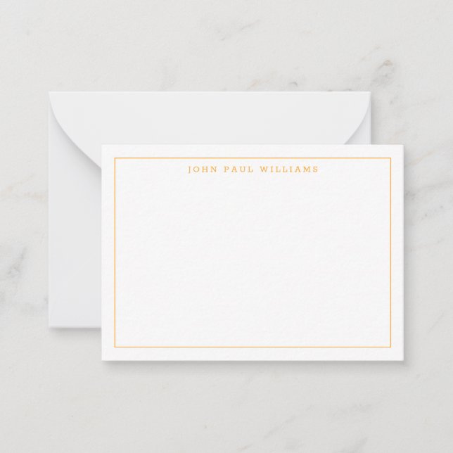 Bright Orange Professional Simple Thin Border Card (Front)