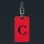 Bright Orange Red Colourful Monogram Name Custom Luggage Tag<br><div class="desc">Monogrammed initial and also personal details like name,  address,  phone number and email all of which you can edit. Designed with attractive solid orange colour background,  you can change the colour if you wish. Cool travel gift idea for him or her.</div>