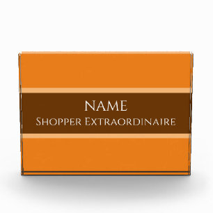 Bright Orange Red "Shopper Extraordinaire" Photo Block