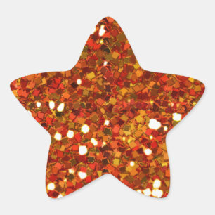 BRIGHT ORANGE RED TAN WHITE GLITTER-LIKE TILES TE STAR STICKER