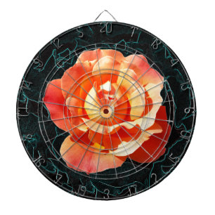 Bright orange rose dartboard