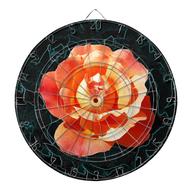 Bright orange rose dartboard (Front)