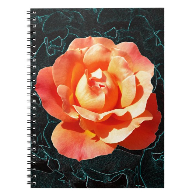 Bright orange rose notebook (Front)