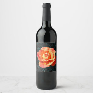 Bright orange rose wine label
