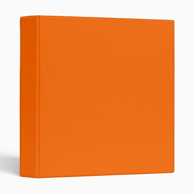 Bright Orange Solid Colour 3 Ring Binder (Front/Spine)