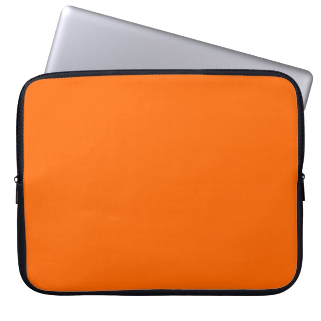Bright Orange  Solid Colour Laptop Sleeve (Front)