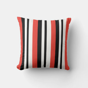 Bright Orange Stripe Reversible Pillow