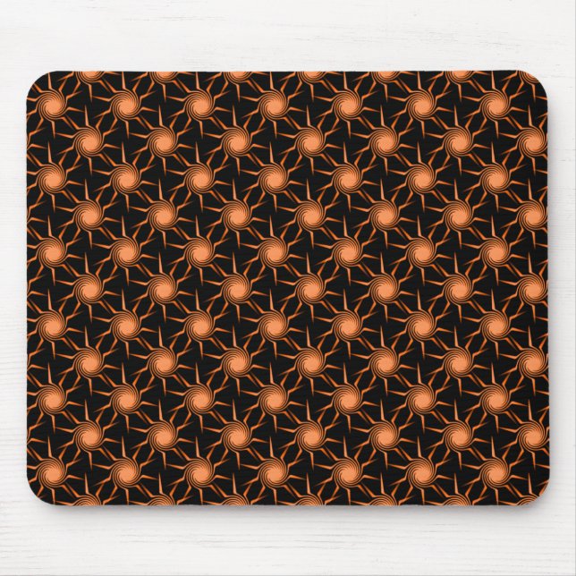 Bright Orange Swirling Suns Mousepad (Front)