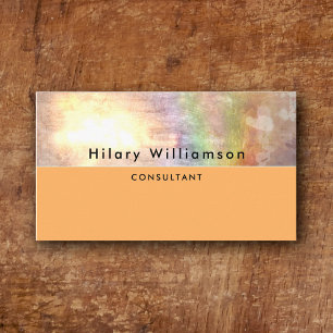Bright Orange Tan Beige Rainbow Holograph Business Card