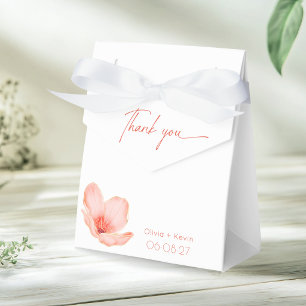 Bright orange thank you modern wedding favor box
