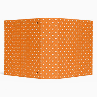 BRIGHT ORANGE TINY WHITE LOVE VALENTINE HEARTS BINDER