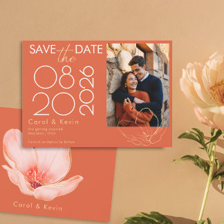 Bright orange Verona sunset Photo wedding Save The Date