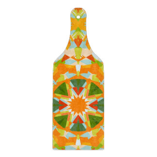 Bright Orange Vibrant Green Star Kitsch Eclectic Cutting Board