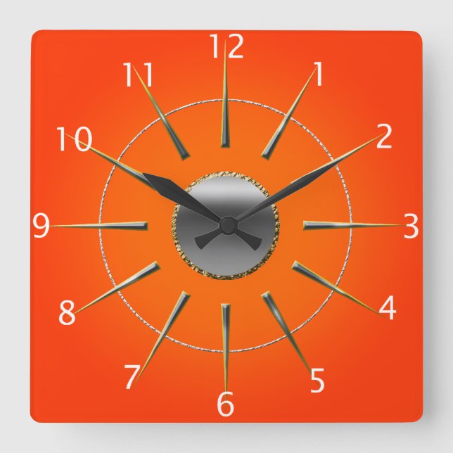 Bright Orange Wall Clock (Front)