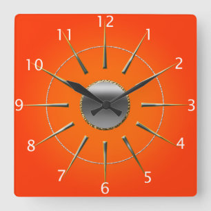 Bright Orange Wall Clock