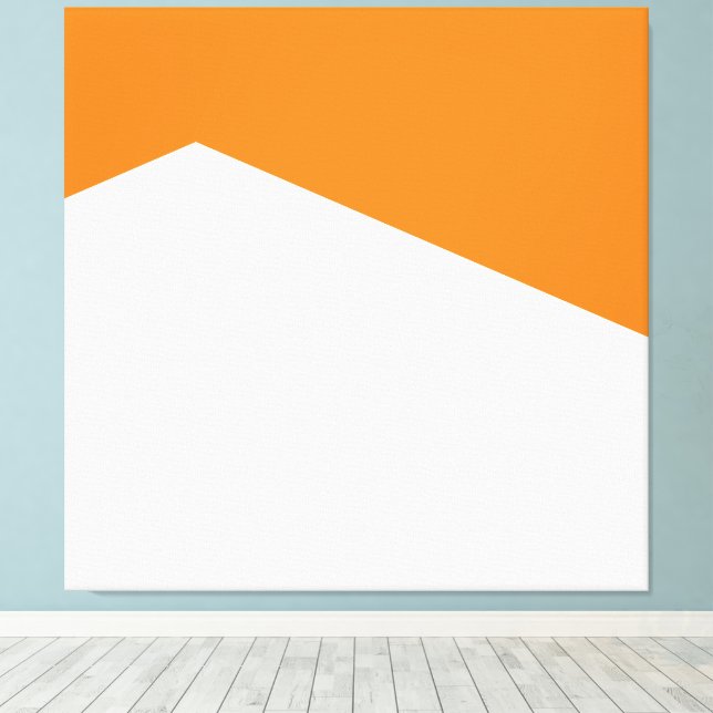 Bright Orange White Geometric Art Colour Block  Canvas Print (Insitu(Wood Floor))