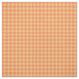 Bright Orange Yellow Check Gingham Pattern Fabric