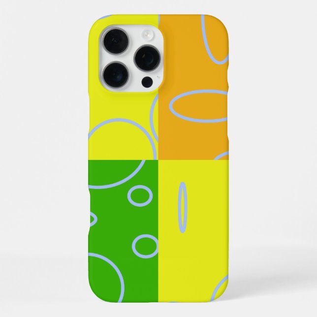 Bright Orange Yellow Green Geometric Loop iPhone Case (Back)