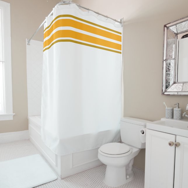 Bright Orange Yellow Top Racing Stripes On White (In Situ)