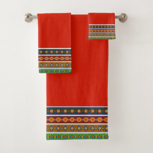 Bright ornamental design bath towel