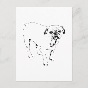 Bright Outlined Dog Postcard For Friendly Updates