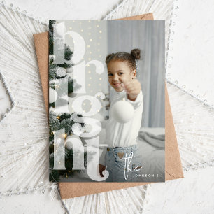 BRIGHT Overlay Typography' Photo Christmas Holiday Card