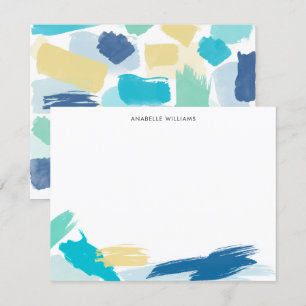 Bright Paint Brush Strokes Custom Merci Cartes