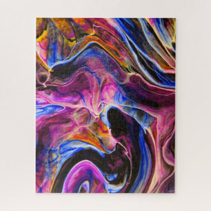 Bright Paint Liquid Waves Abstract Art Jigsaw Puzzle