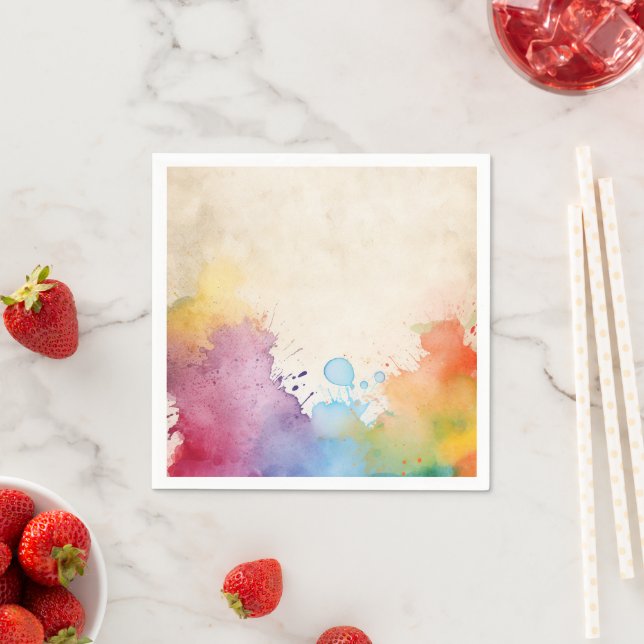 Bright paint splashes napkin (Insitu)