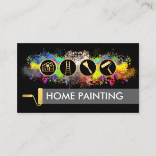 Bright Paint Splatters Painter Service Business Card