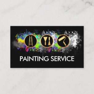 Bright Paint Splatters Painter Service Business Card