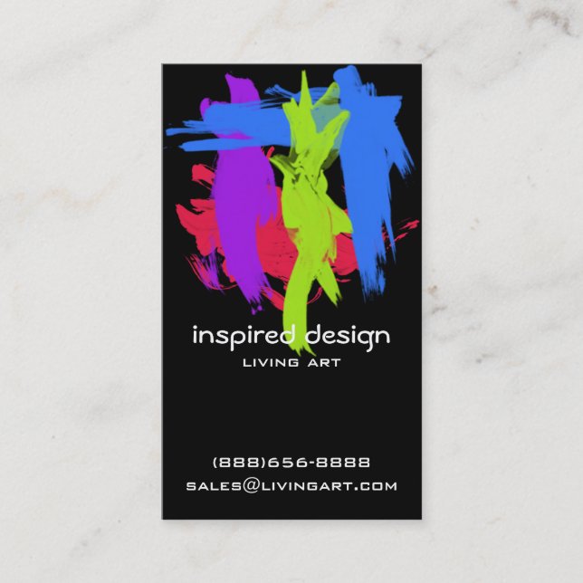 Bright Paint Strokes Acrylic Business Card (Front)