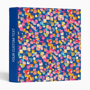 Bright Painted Abstract Square Pattern Binder