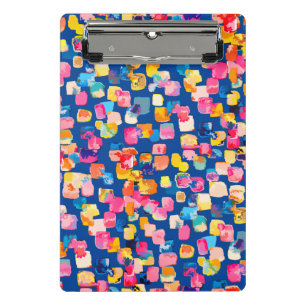 Bright Painted Abstract Square Pattern Mini Clipboard