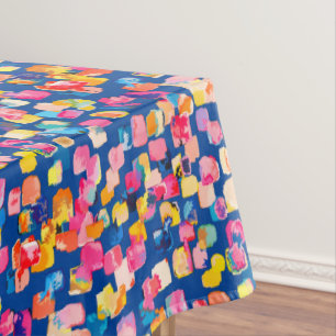 Bright Painted Abstract Square Pattern Tablecloth