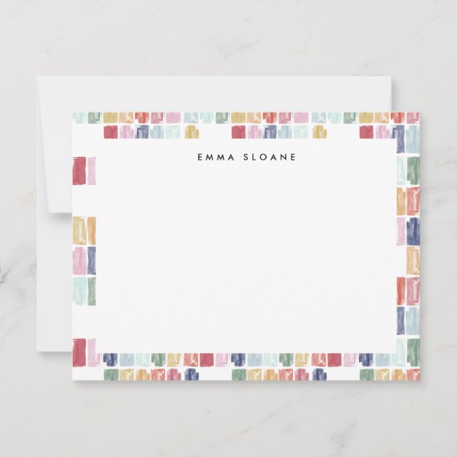 Bright Painted Jewel Personalized Note Cards (Front)