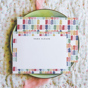 Bright Painted Jewel Personalized Note Cards