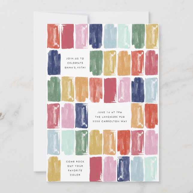 Bright Painted Jewels Birthday Party Invitation (Front)