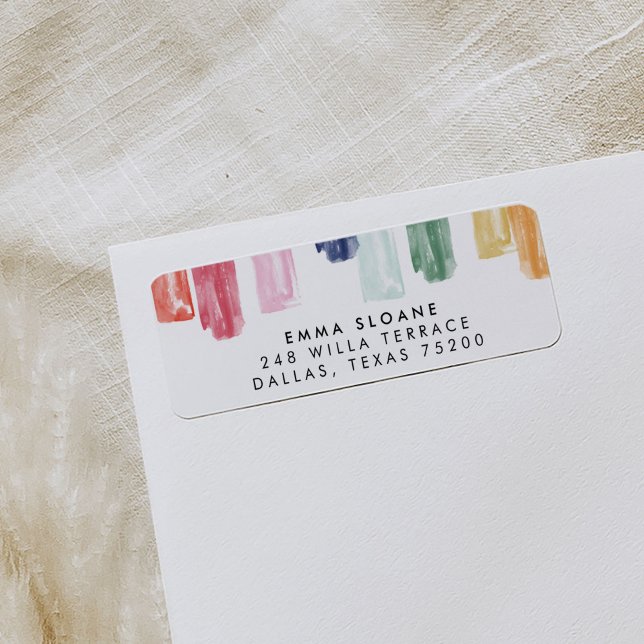 Bright Painted Jewels Return Address Labels (Colorful bright jewels return address labels.)